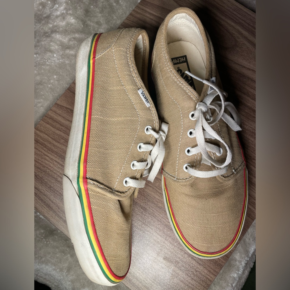 Vans Hemp Rasta Sneakers Men's Size 11 Low Top Canvas Skate Shoes